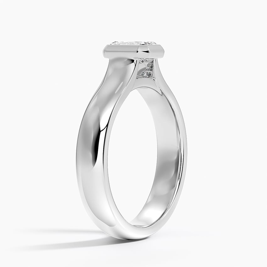 1/2 CT Emerald Bezel Set Lab Grown Diamond Gold Ring