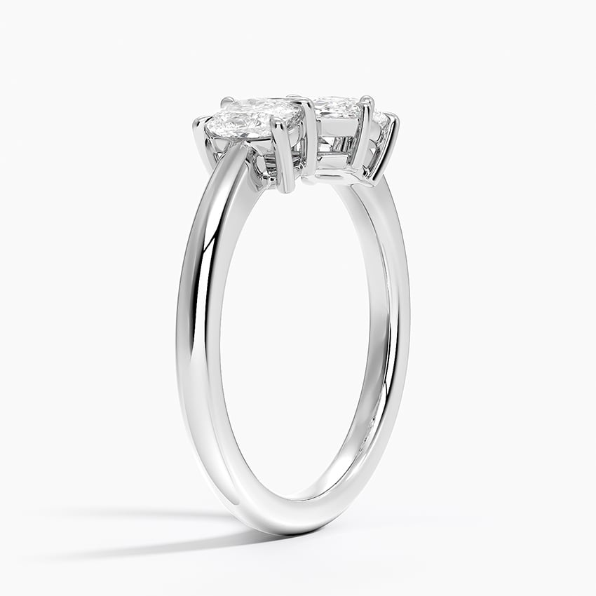 1/2 CT Three Stone Diamond 18k Yellow Gold Marquise Lab Grown Ring