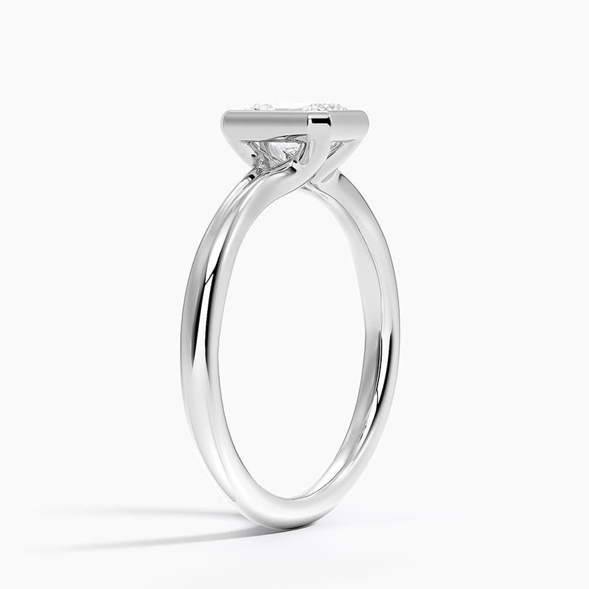 3/4 CT Radiant Cut Lab Grown Diamond Bezel Solitaire Ring