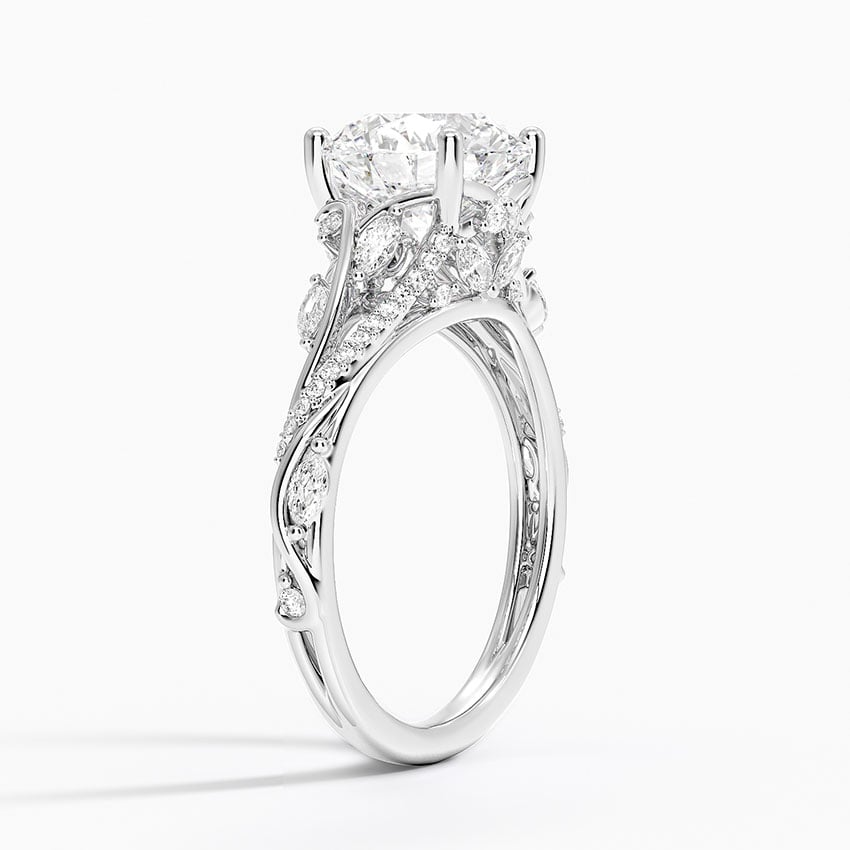 2 1/2 CT Milgrain Lab Grown Diamond Cluster Engagement Ring