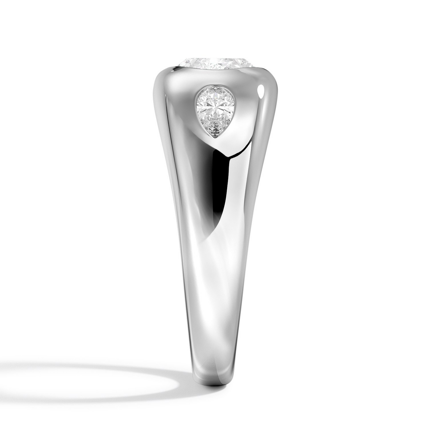 1 1/2 CT 18K Gold Lab Grown Diamond Dom Bezel Ring