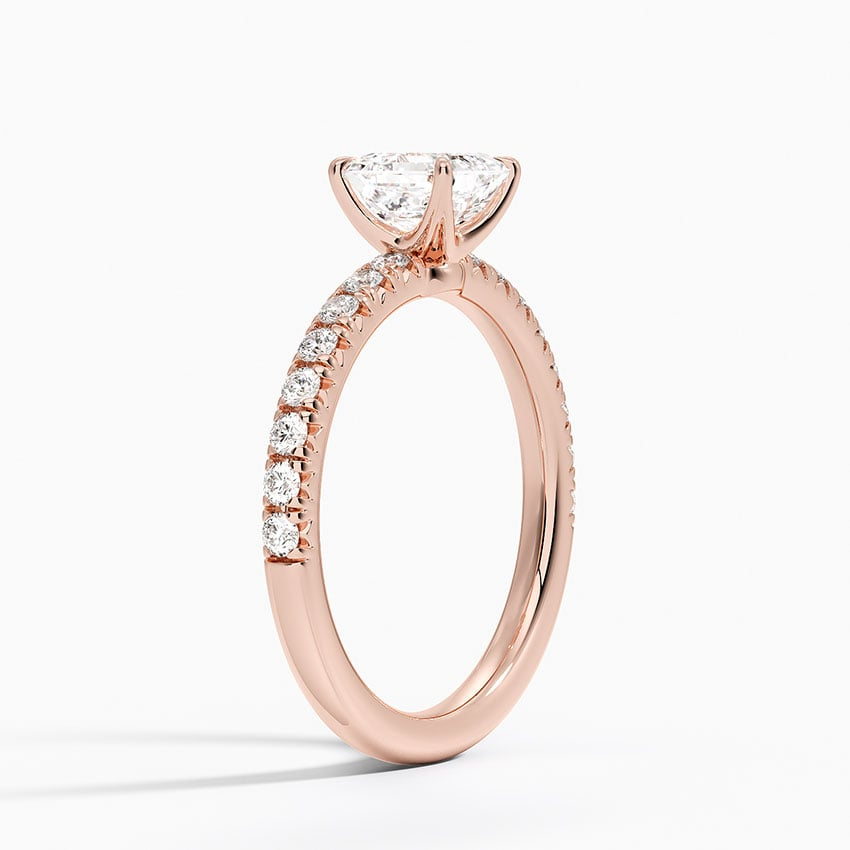 1 CT Asscher Cut Lab Grown Diamond Solid Gold Ring