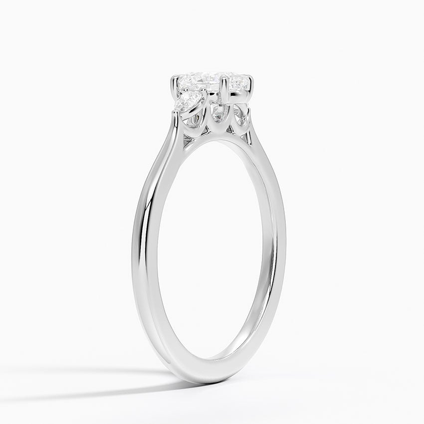 1/2 CT 3 Stone Lab Grown Diamond Solid Gold Engagement Ring
