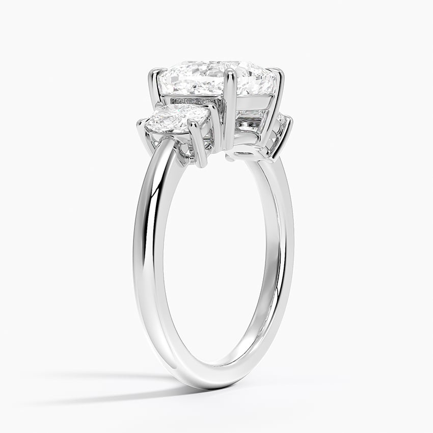 2 1/2 CT Cushion Cut Lab Grown Diamond 3 Stone Ring