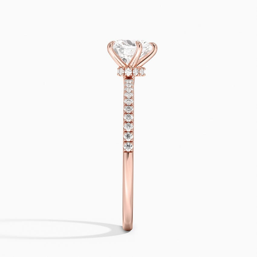 1 CT Lab Grown Diamond Half Eternity Hidden Halo Ring