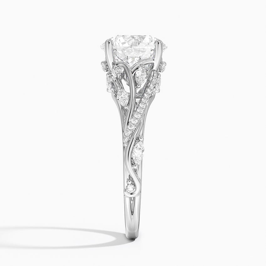 2 1/2 CT Milgrain Lab Grown Diamond Cluster Engagement Ring