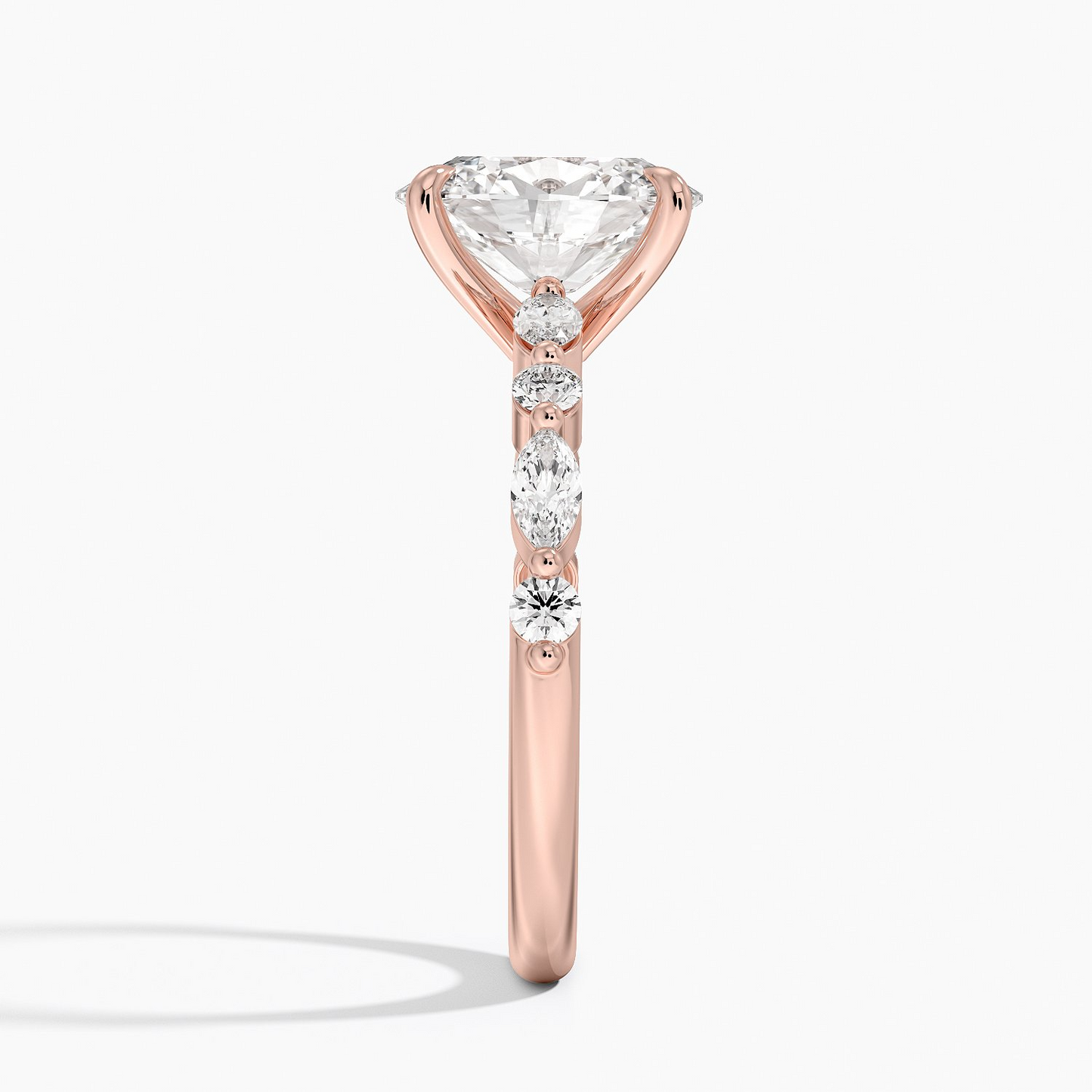 3/4 CT Halg Eternity Oval Lab Grown Diamond Engagement Ring