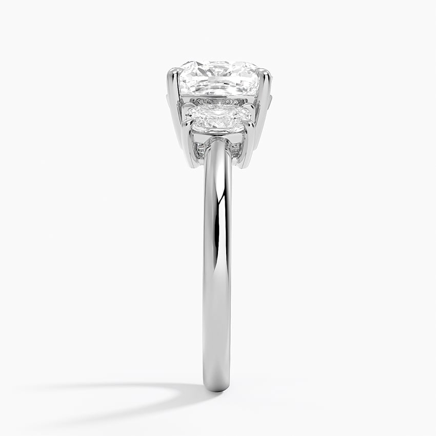 2 1/2 CT Cushion Cut Lab Grown Diamond 3 Stone Ring