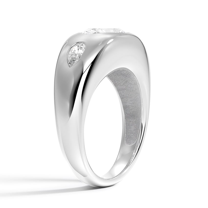 1 1/2 CT 18K Gold Lab Grown Diamond Dom Bezel Ring