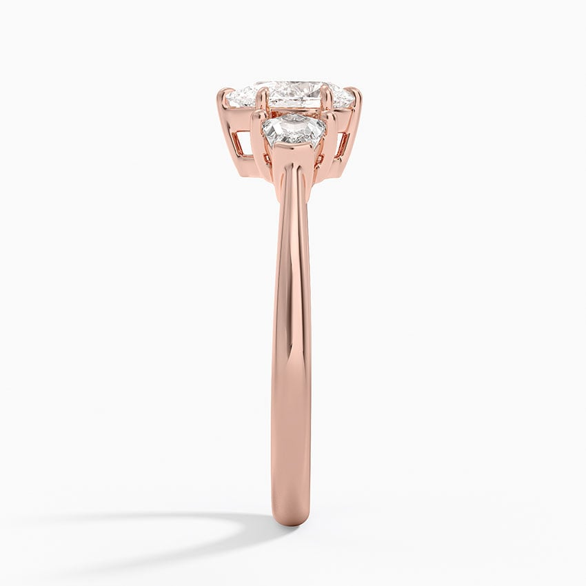 1/2 CT 3 Stone Lab Grown Diamond Pear Cut Engagement Ring