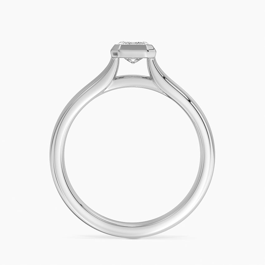 1/2 CT Emerald Bezel Set Lab Grown Diamond Gold Ring