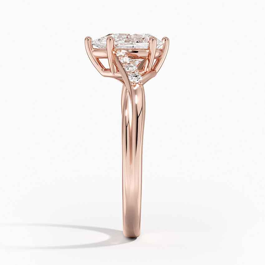 1 CT Lab Grown Diamond Pear Cut Twisted 18k Gold Ring