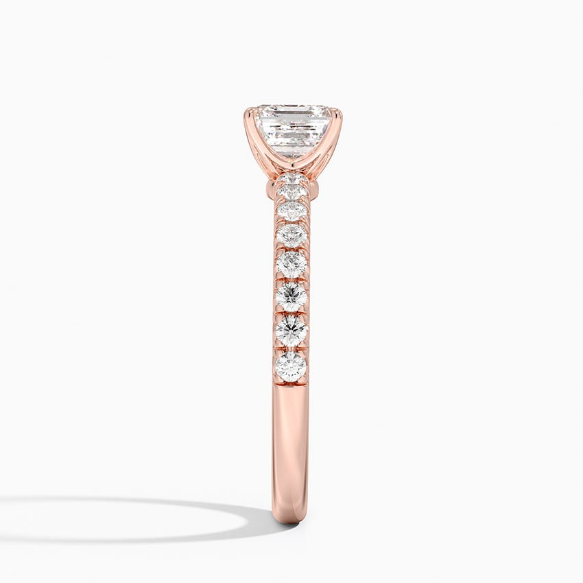1 CT Asscher Cut Lab Grown Diamond Solid Gold Ring