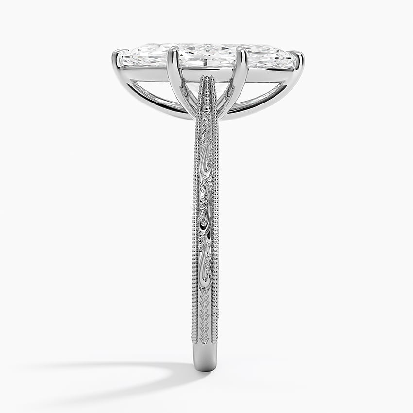 2 1/2 CT Marquise Cut Lab Grown Diamond Milgrian Ring