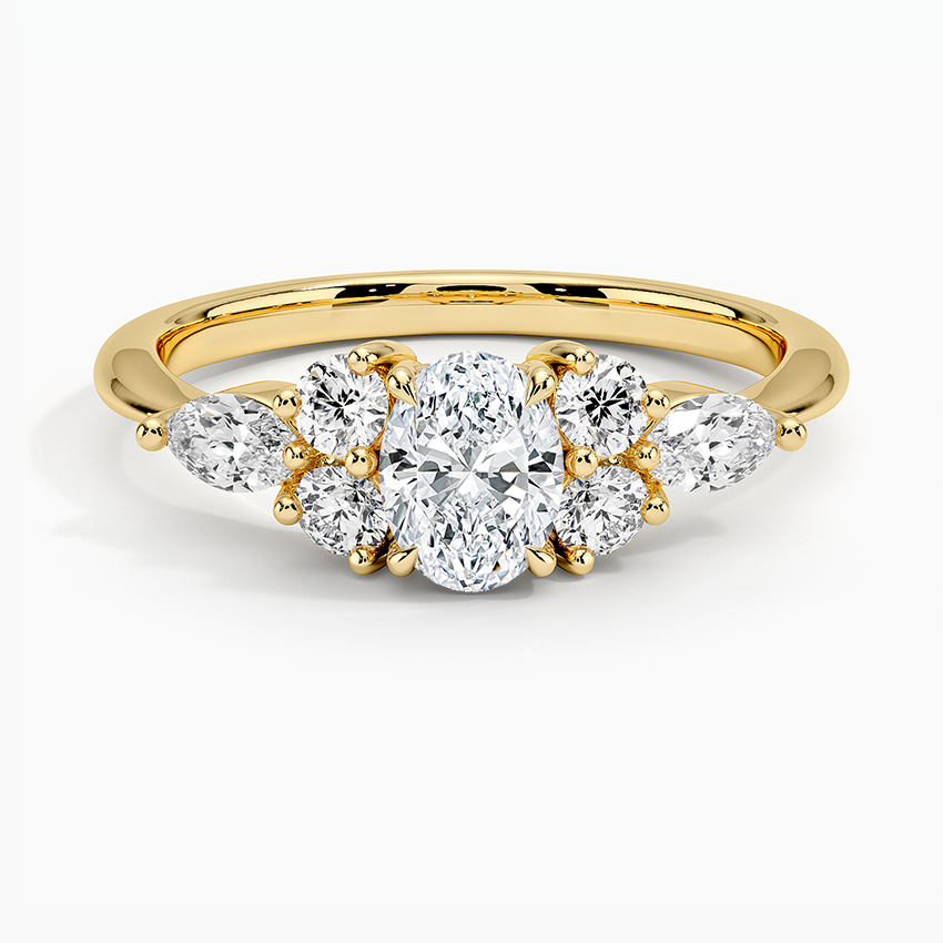 1/2 CT Lab Grown Diamond Cluster Engagement Ring