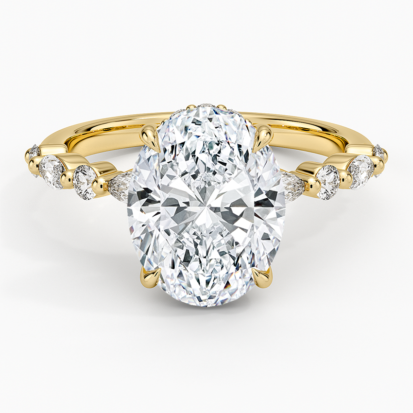3 CT Half Eternity Lab Grown Diamond Hidden Halo Ring