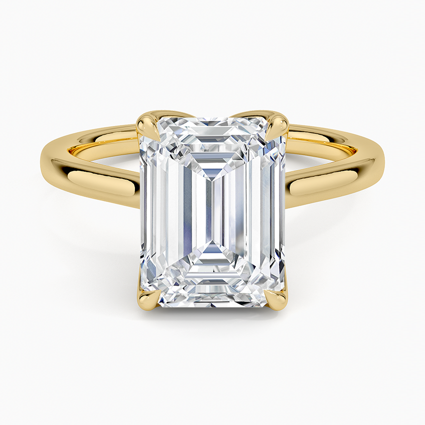 3 CT Emerald Cut Solid Gold Lab Grown Diamond Solitaire