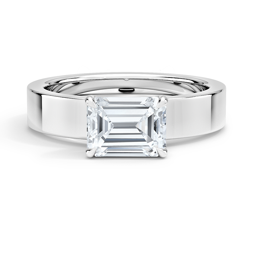 1 1/4 CT East West Emerald Lab Grown Diamond Solitaire Engagement Ring