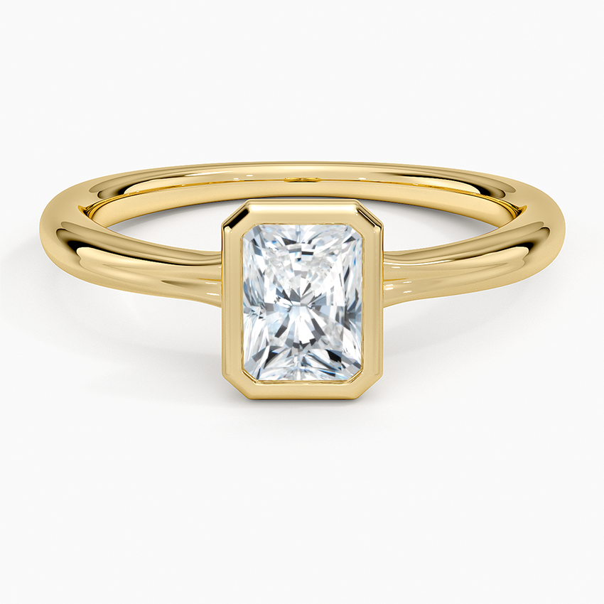3/4 CT Radiant Cut Lab Grown Diamond Bezel Solitaire Ring