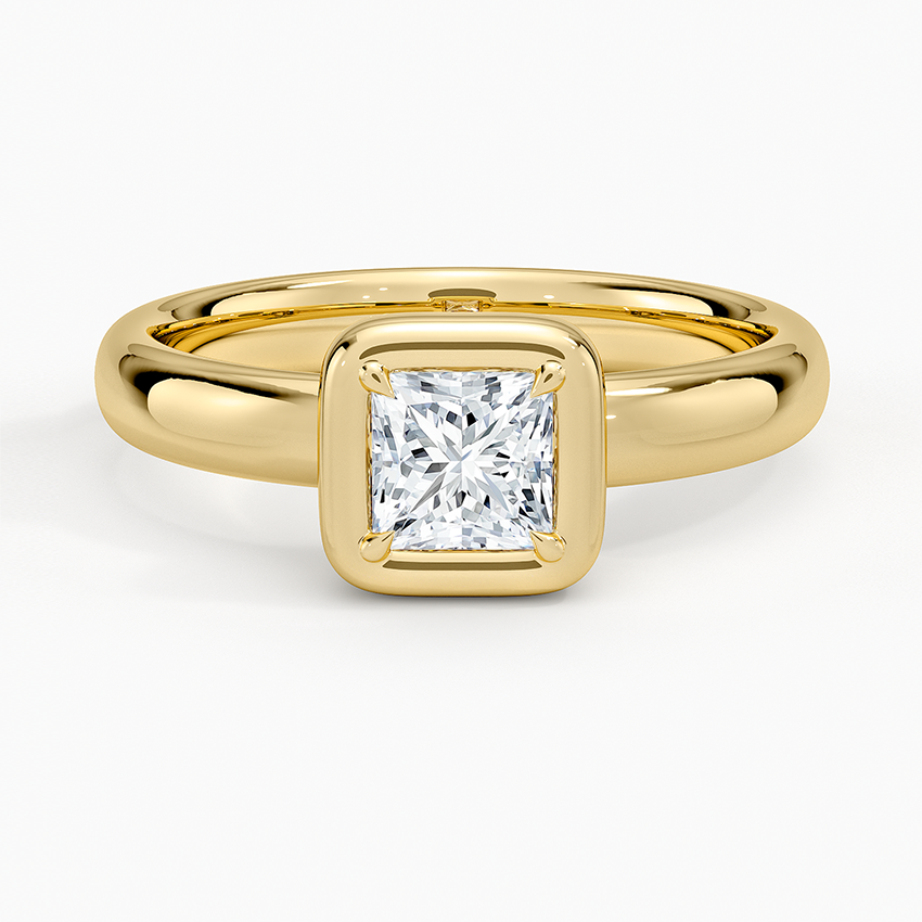 1/2 CT Lab Grown Diamond Bezel Set Solitaire Engagement Ring