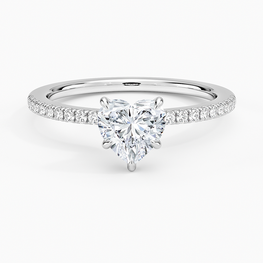 1 CT Lab Grown Diamond Half Eternity Hidden Halo Ring