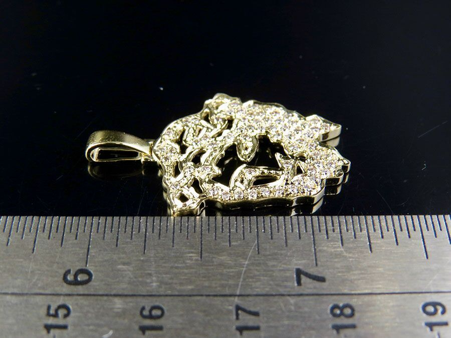 Jesus Face Cutout Lab Grown Diamond Gold Pendant