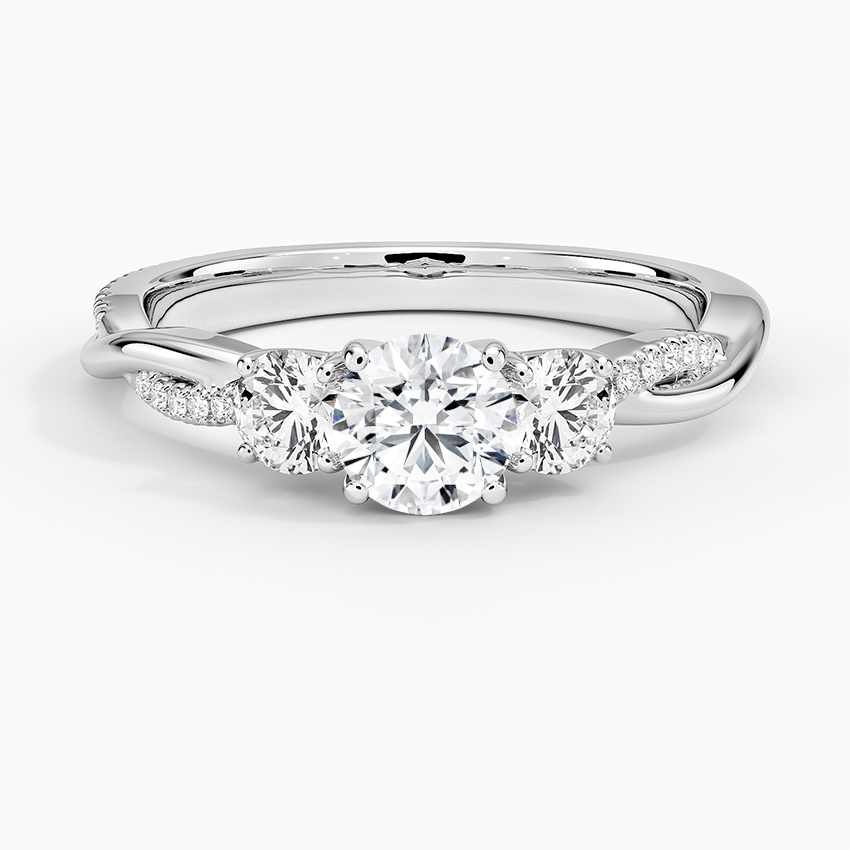 1/2 CT Twisted Band Lab Drown Diamond Engagement Ring