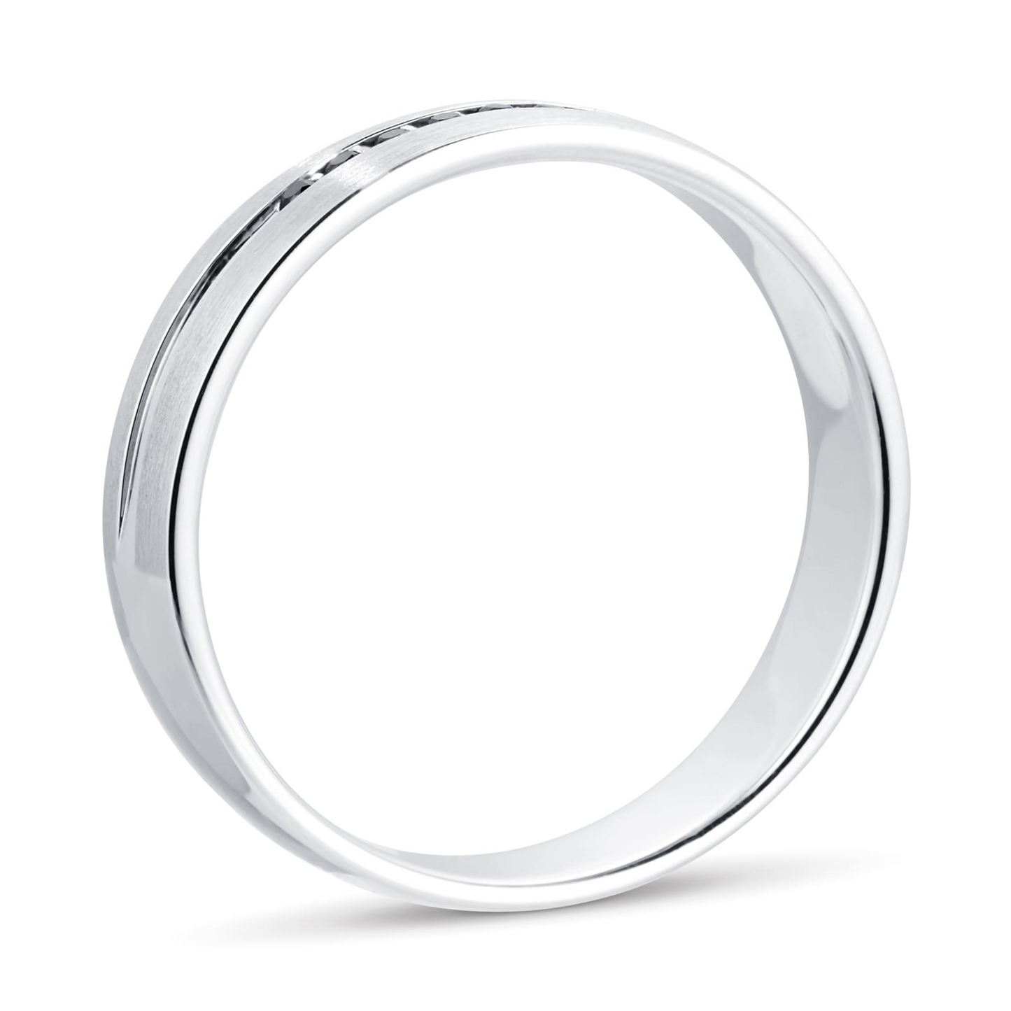 Black Onyx White Gold Lab Grown Diamond Wedding Band