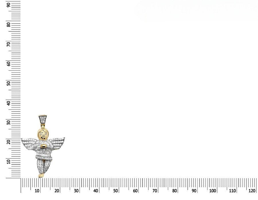 10K Yellow Gold Lab Grown Diamond Cherub Pendant