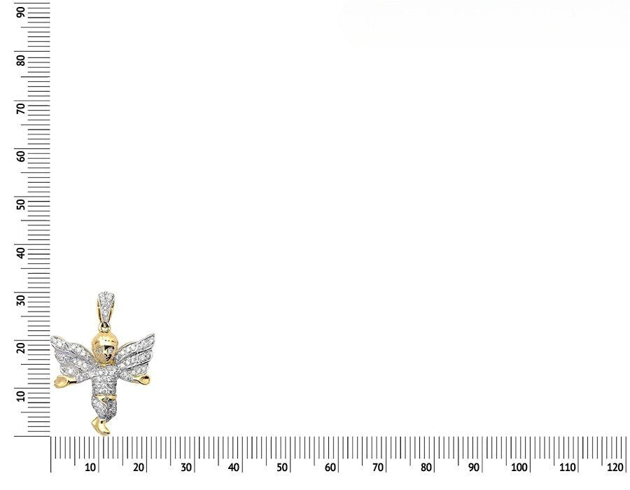 10K Yellow Gold Lab Grown Diamond Angel Charm Pendant