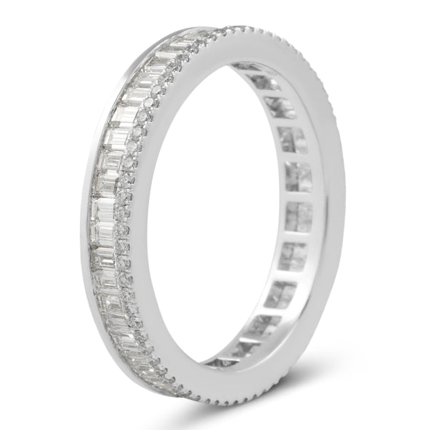 18k Rose Gold Two Raw Baguette And Pave Lab Grown Diamond Band