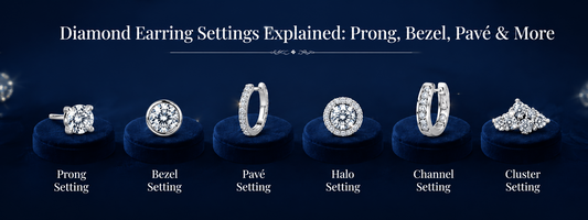 Diamond Earring Settings Explained: Prong, Bezel, Pavé & More