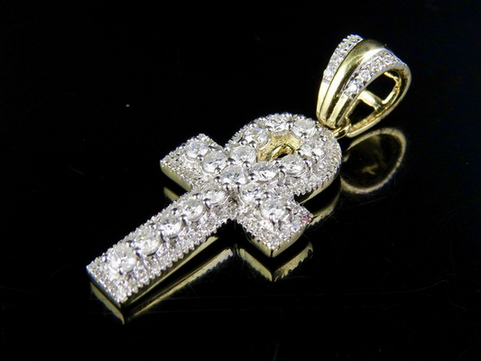 0.75 CTW Egyptian Ankh Cross Lab Grown Diamond Pendant
