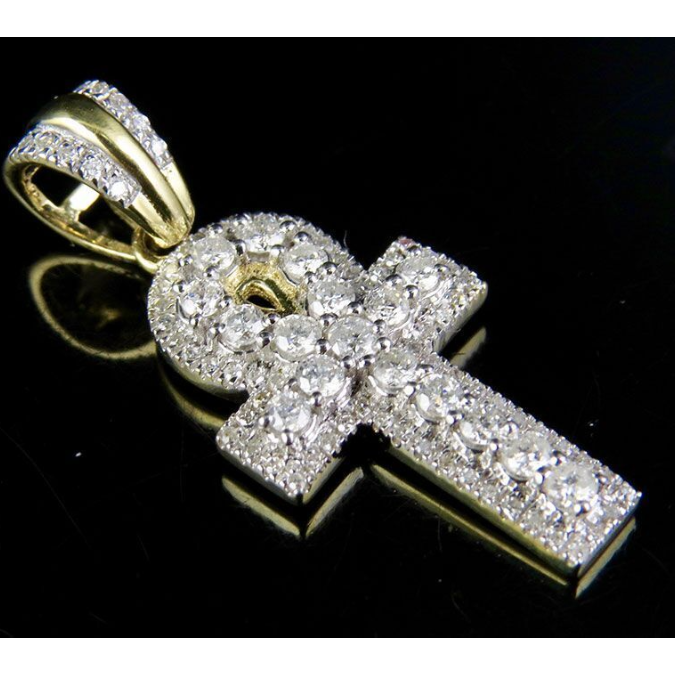0.75 CTW Egyptian Ankh Cross Lab Grown Diamond Pendant