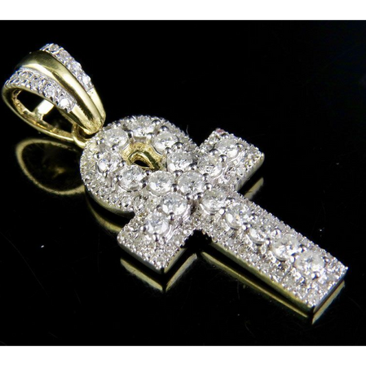 0.75 CTW Egyptian Ankh Cross Lab Grown Diamond Pendant