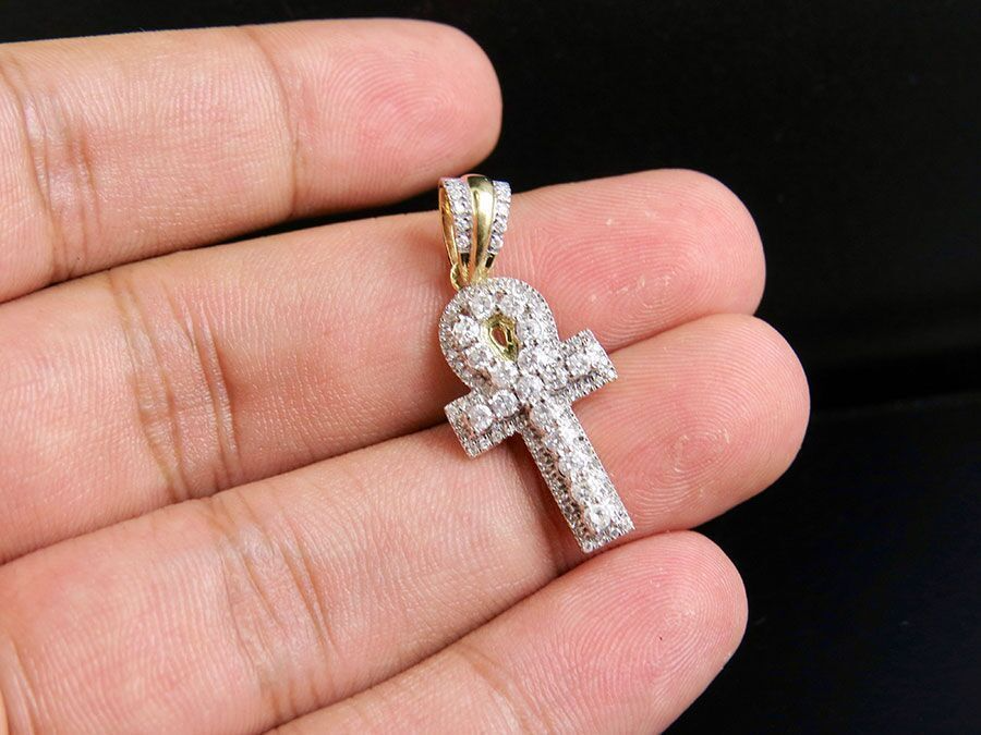 0.75 CTW Egyptian Ankh Cross Lab Grown Diamond Pendant