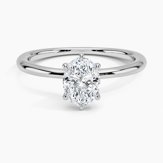3/4Ct Oval Lab Grown Diamond Six-Prong Solitaire Ring