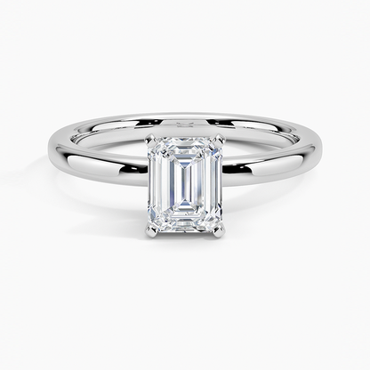 1Ct Emerald Lab Grown Diamond 2mm Solitaire Ring