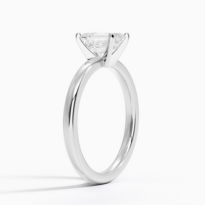 1Ct Emerald Lab Grown Diamond 2mm Solitaire Ring