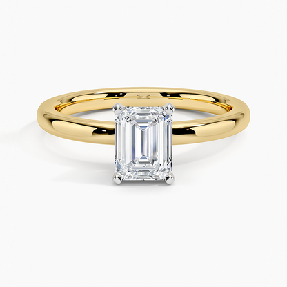 1Ct Emerald Lab Grown Diamond 2mm Solitaire Ring