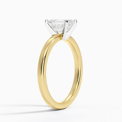 1Ct Emerald Lab Grown Diamond 2mm Solitaire Ring