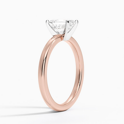 1Ct Emerald Lab Grown Diamond 2mm Solitaire Ring
