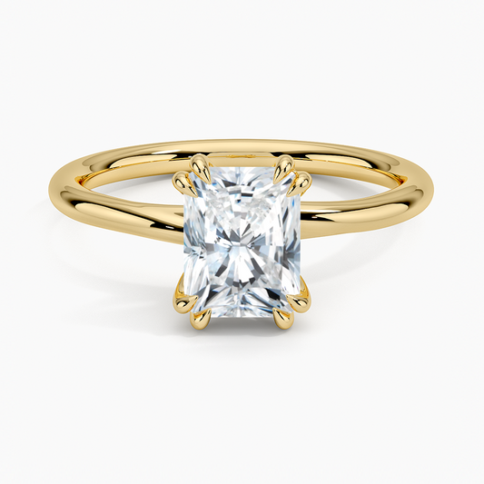 11/4Ct Radiant Lab Grown Diamond Double Claw Prong Solitaire Ring