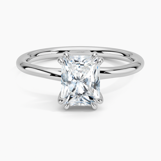 11/4Ct Radiant Lab Grown Diamond Double Claw Prong Solitaire Ring