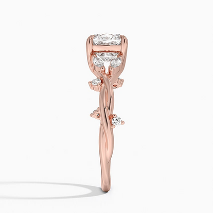 11/2Ct Cushion Lab Grown Diamond Twist Diamond Ring