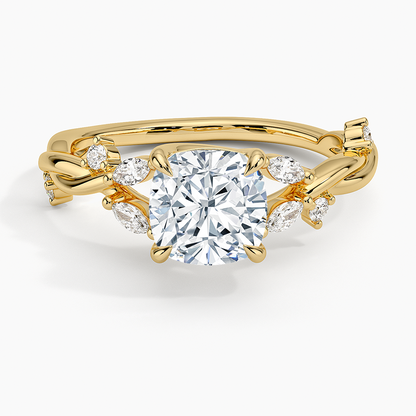 11/2Ct Cushion Lab Grown Diamond Twist Diamond Ring