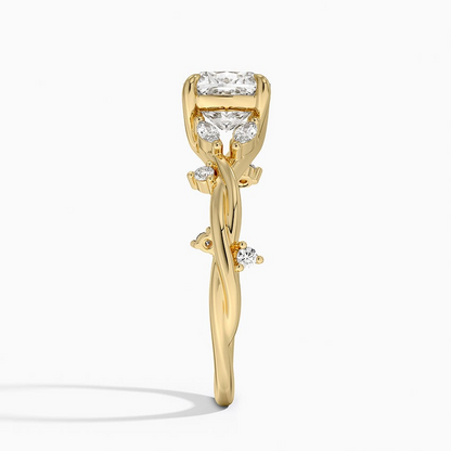 11/2Ct Cushion Lab Grown Diamond Twist Diamond Ring