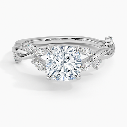 11/2Ct Cushion Lab Grown Diamond Twist Diamond Ring