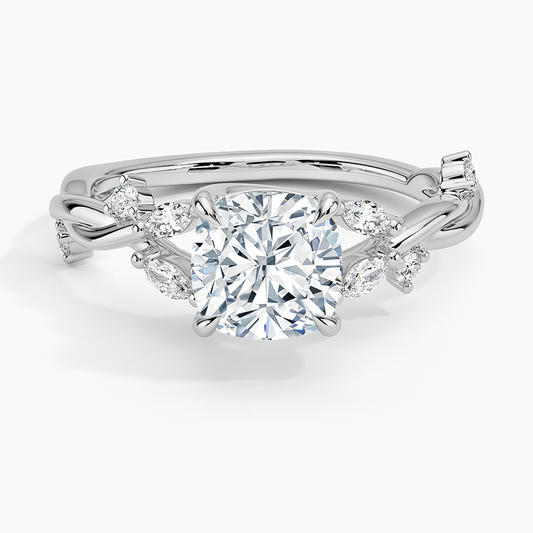 11/2Ct Cushion Lab Grown Diamond Twist Diamond Ring