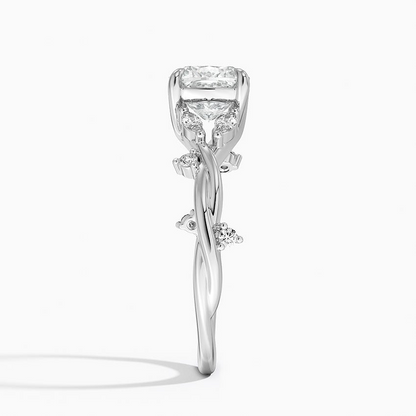 11/2Ct Cushion Lab Grown Diamond Twist Diamond Ring